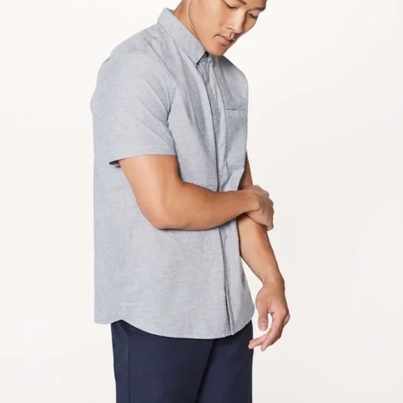 lululemon athletica Gray on time Button-Down Shirt - Picture 8 of 11